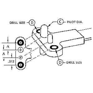 Nutplate Drill Jig Anchor-Nut Single Wing Minature Nut Thread 1/4 inch