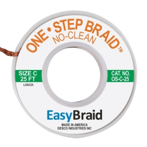 Easy Braid One Step Desolder Braid No-Clean 0.075 inch x 25ft