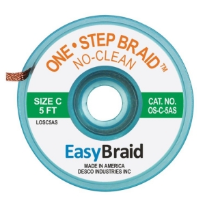 Easy Braid One Step Desolder Braid No-Clean 0.075 inch x 5ft