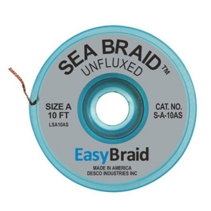 Easy Braid Sea Braid Desolder Braid unfluxed 0.025 inch x 5ft