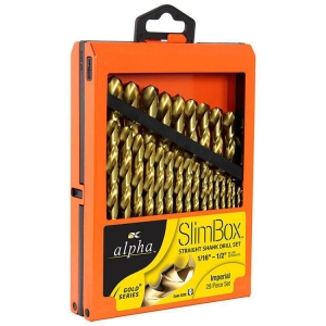 Drill Set Alpha Slimbox imperial 1/16-1/2 inch 29 Pieces